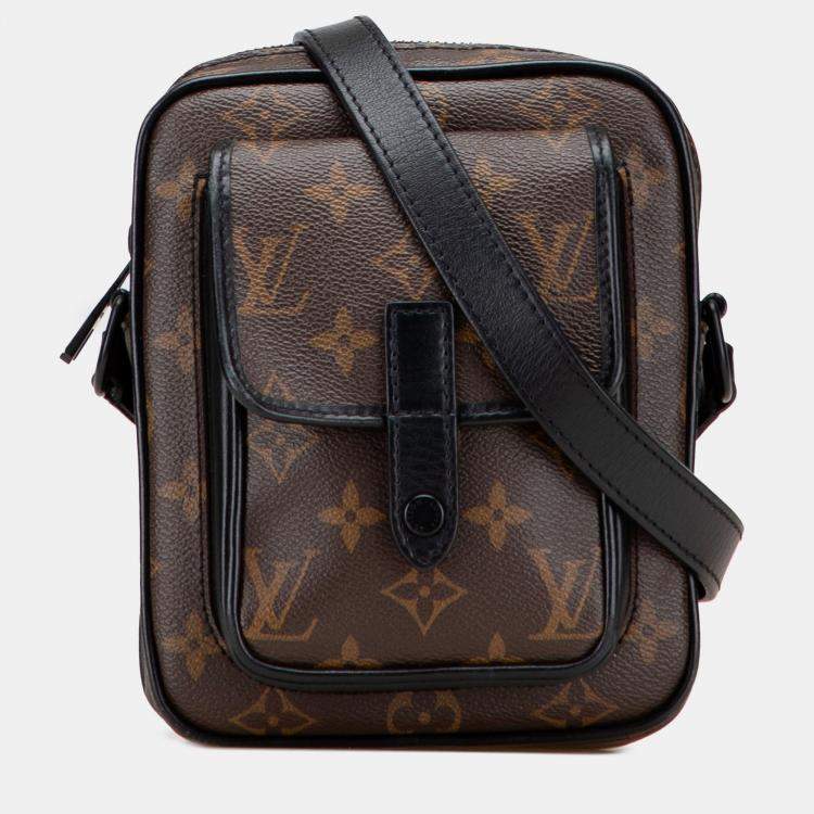 Pre Owned Louis Vuitton Black/Brown Monogram Macassar Christopher Wearable