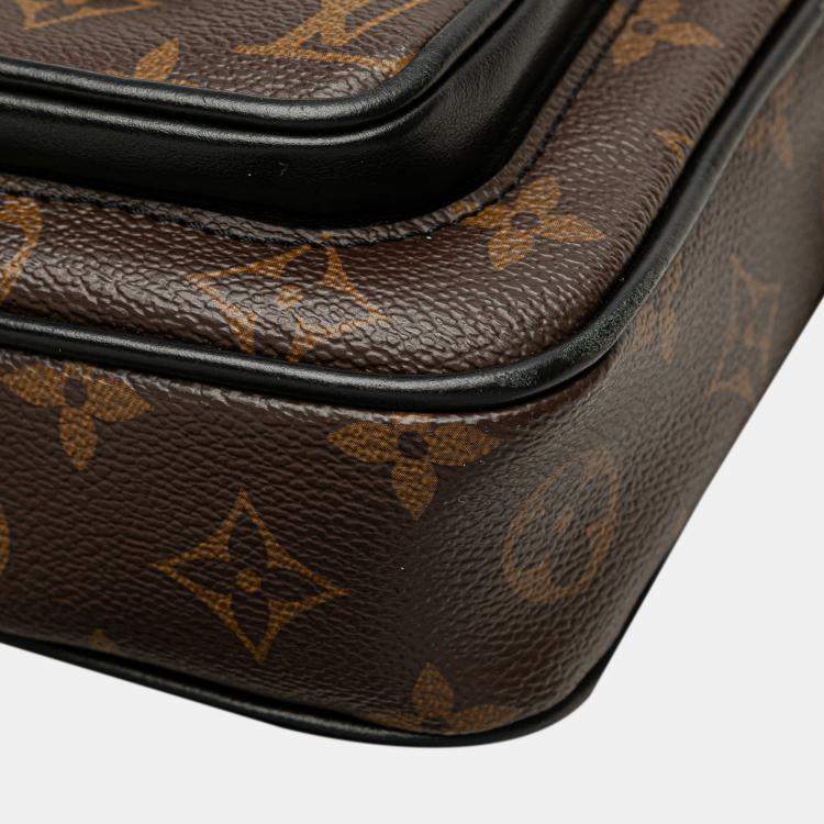 Pre Owned Louis Vuitton Black/Brown Monogram Macassar Christopher Wearable