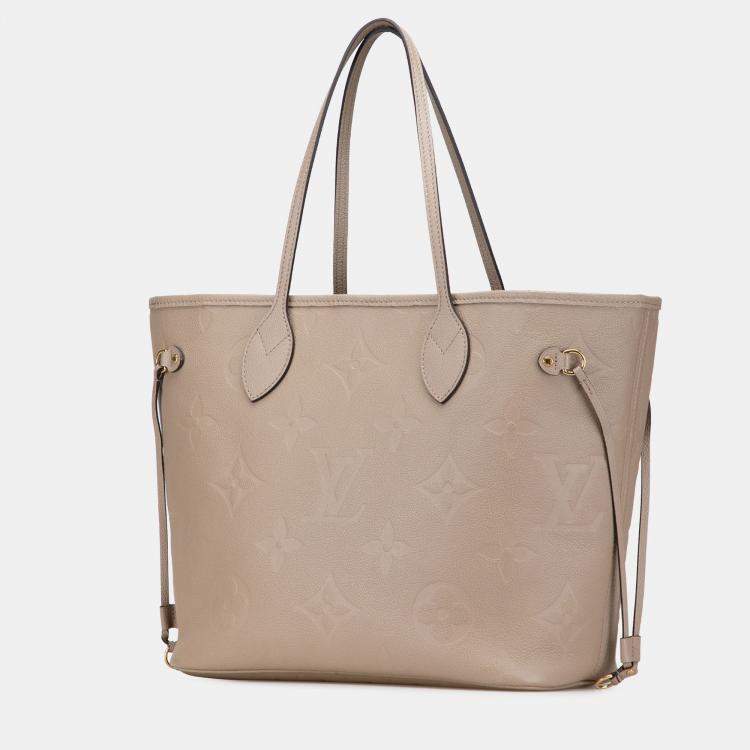 Pre Owned Louis Vuitton Beige Monogram Giant Empreinte Neverfull MM
