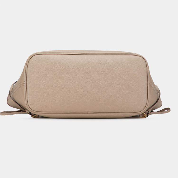 Pre Owned Louis Vuitton Beige Monogram Giant Empreinte Neverfull MM
