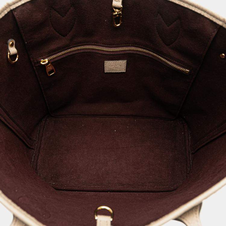 Pre Owned Louis Vuitton Beige Monogram Giant Empreinte Neverfull MM