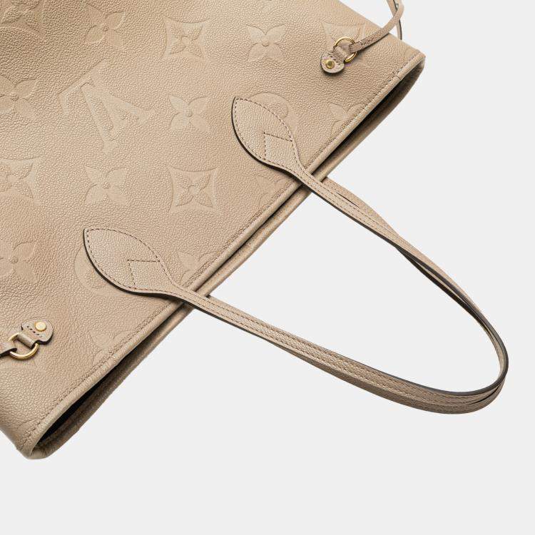 Pre Owned Louis Vuitton Beige Monogram Giant Empreinte Neverfull MM