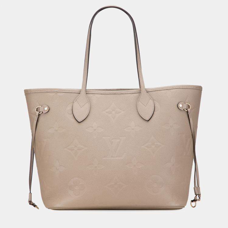 Pre Owned Louis Vuitton Beige Monogram Giant Empreinte Neverfull MM