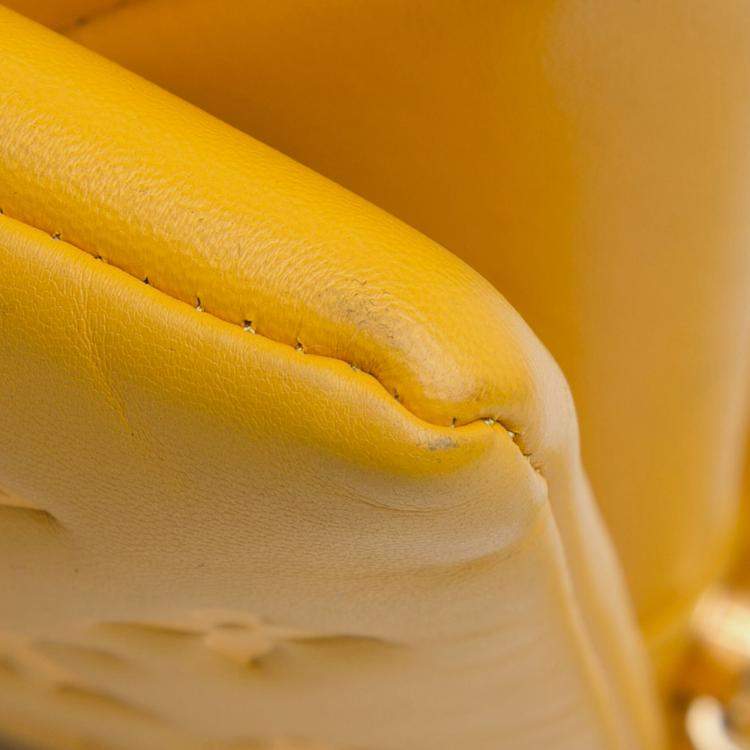 Pre Owned Louis Vuitton Yellow Monogram Coussin PM