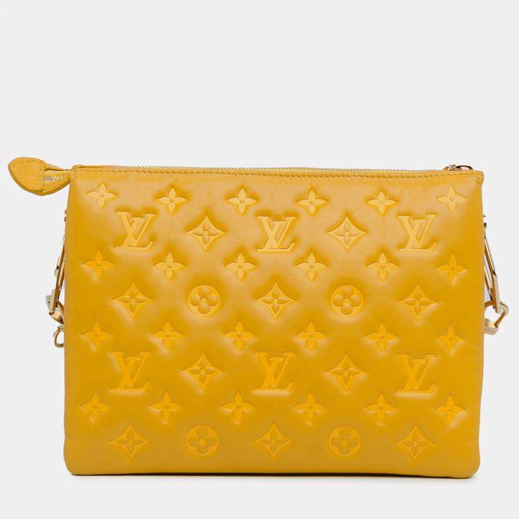 Pre Owned Louis Vuitton Yellow Monogram Coussin PM