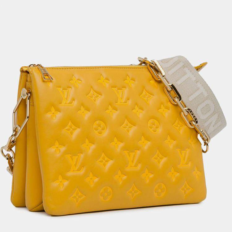 Pre Owned Louis Vuitton Yellow Monogram Coussin PM