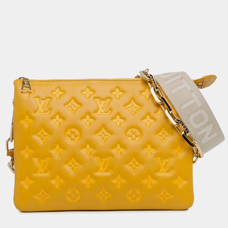Pre Owned Louis Vuitton Yellow Monogram Coussin PM