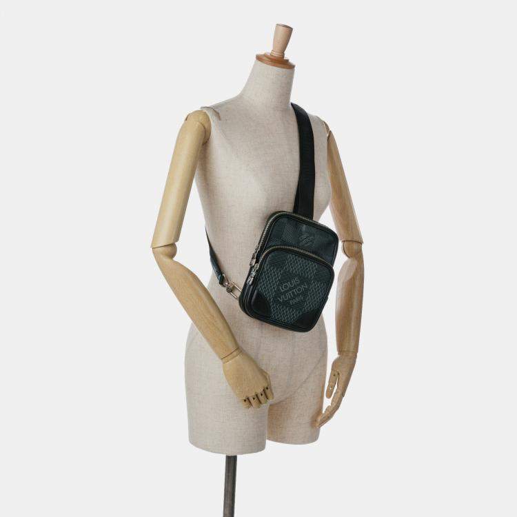 Pre Owned Louis Vuitton Black Damier Graphite 3D Amazone Sling Bag