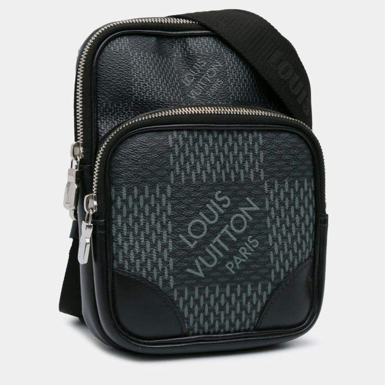 Pre Owned Louis Vuitton Black Damier Graphite 3D Amazone Sling Bag