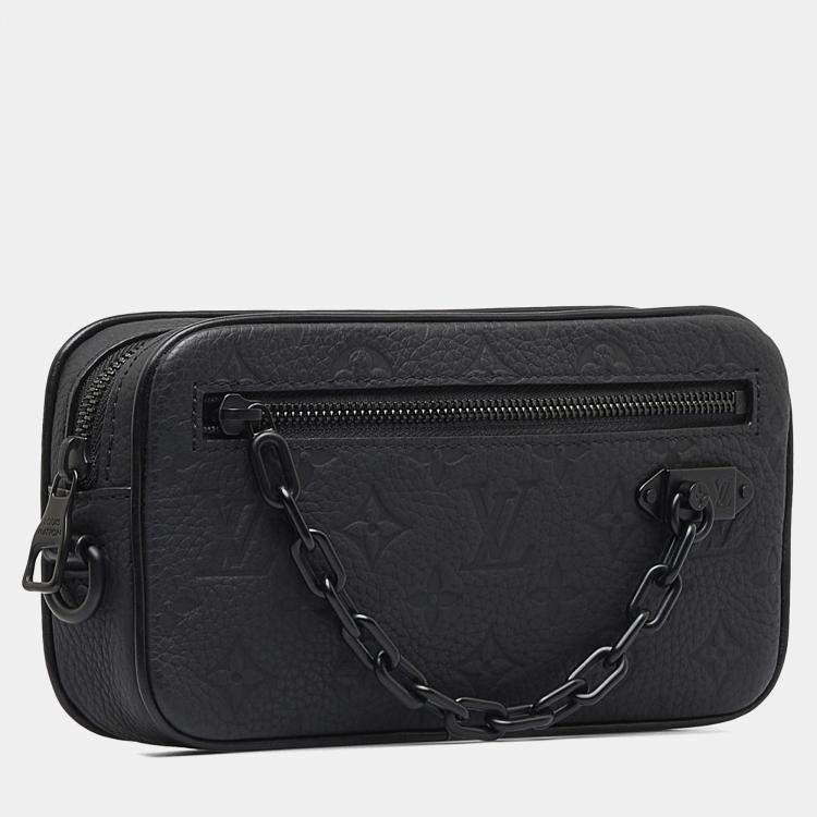 Pre Owned Louis Vuitton Black Monogram Taurillon Pochette Volga