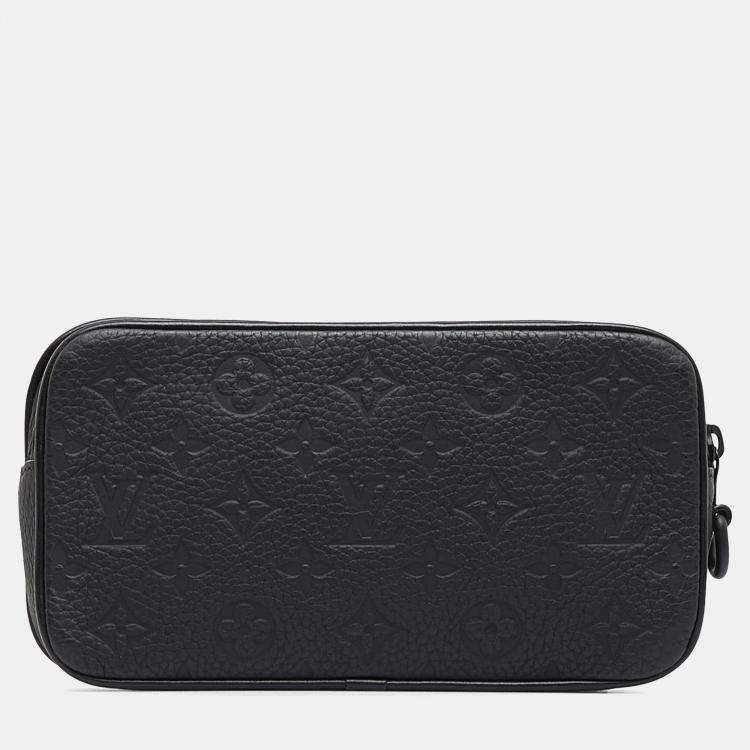 Pre Owned Louis Vuitton Black Monogram Taurillon Pochette Volga