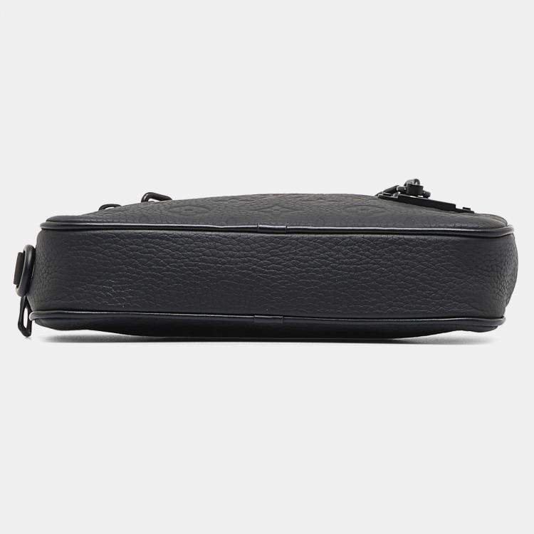 Pre Owned Louis Vuitton Black Monogram Taurillon Pochette Volga
