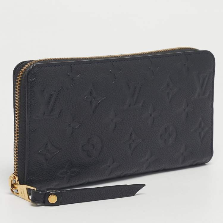 Pre Owned Louis Vuitton Blue Infini Monogram Empreinte Leather Zippy Wallet