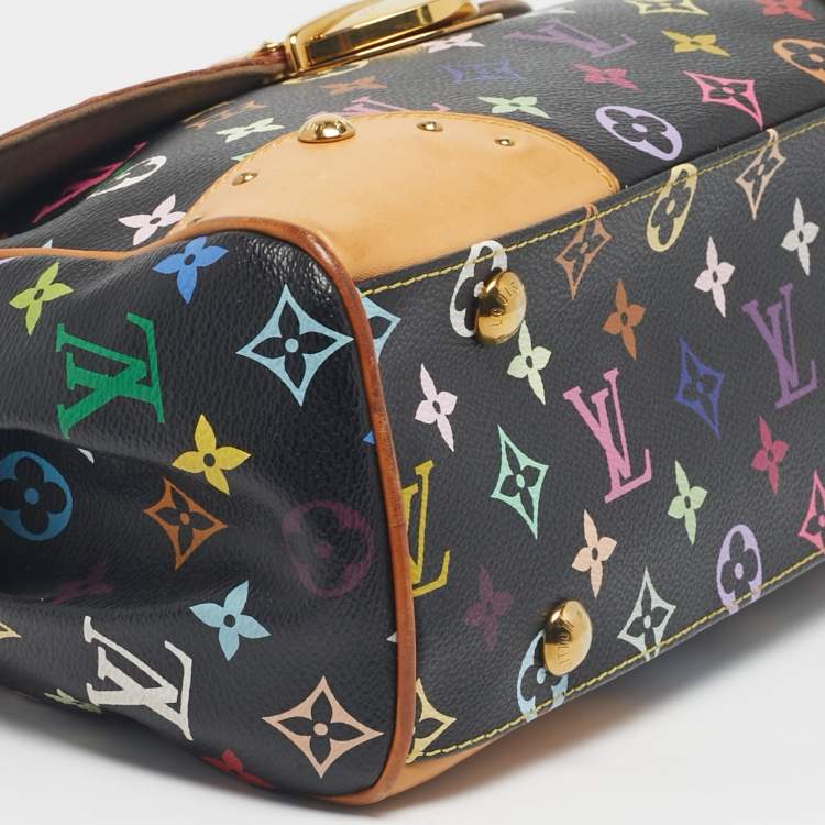 Pre Owned Louis Vuitton Black Monogram Multicolore Canvas and Leather Beverly MM Bag