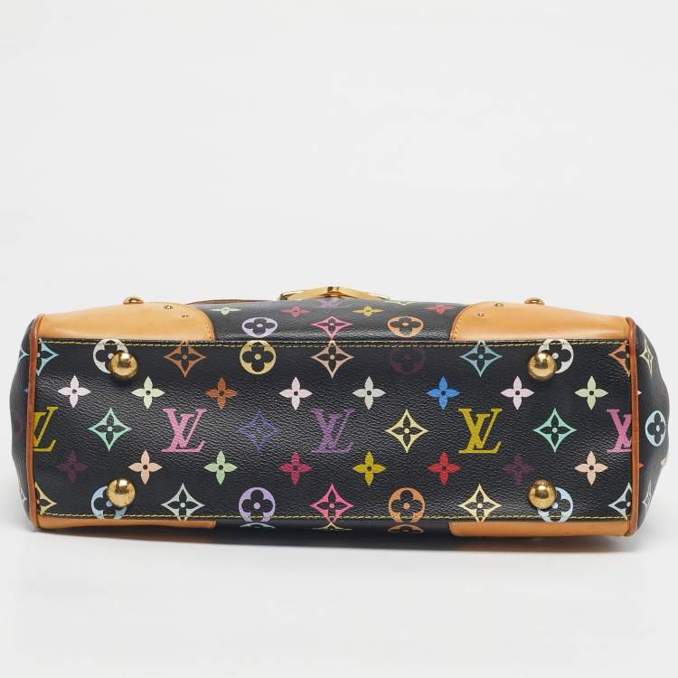 Pre Owned Louis Vuitton Black Monogram Multicolore Canvas and Leather Beverly MM Bag