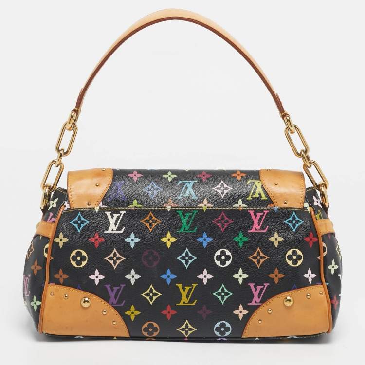 Pre Owned Louis Vuitton Black Monogram Multicolore Canvas and Leather Beverly MM Bag