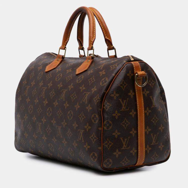 مملوكة مسبقًا Louis Vuitton Brown Monogram Speedy Bandouliere 35