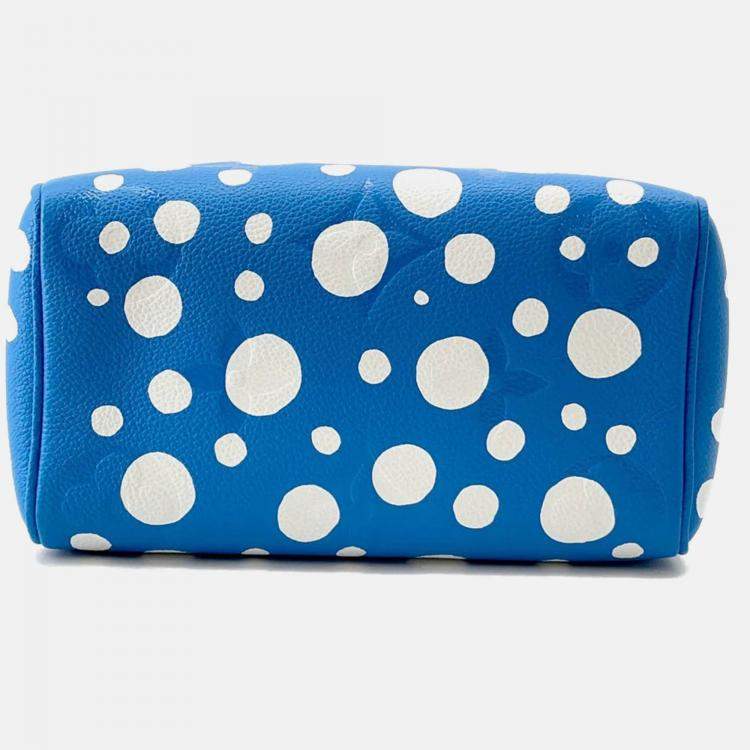 Pre Owned Louis Vuitton Lvxyk Speedy Bandouliere Blue Monogram Empreinte Leather Size 20