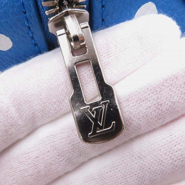 Pre Owned Louis Vuitton Lvxyk Speedy Bandouliere Blue Monogram Empreinte Leather Size 20
