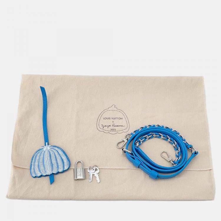 Pre Owned Louis Vuitton Lvxyk Speedy Bandouliere Blue Monogram Empreinte Leather Size 20