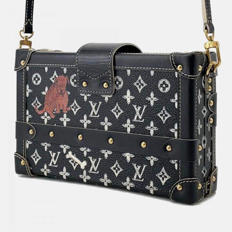 Pre Owned Louis Vuitton Monogram Catogram Petite Malle Noir Monogram