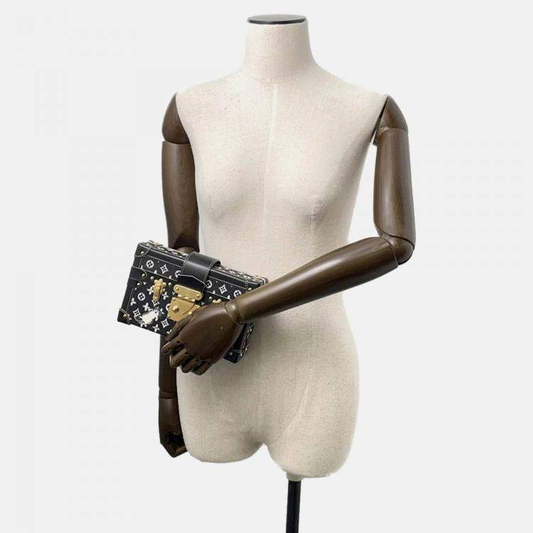 Pre Owned Louis Vuitton Monogram Catogram Petite Malle Noir Monogram