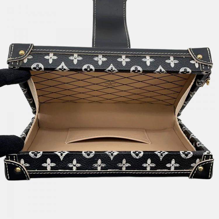 Pre Owned Louis Vuitton Monogram Catogram Petite Malle Noir Monogram