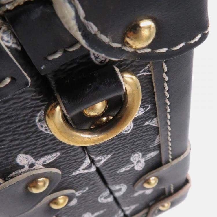 Pre Owned Louis Vuitton Monogram Catogram Petite Malle Noir Monogram