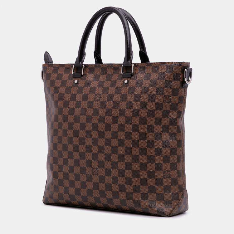 Pre Owned Louis Vuitton Brown Damier Ebene Jake Tote