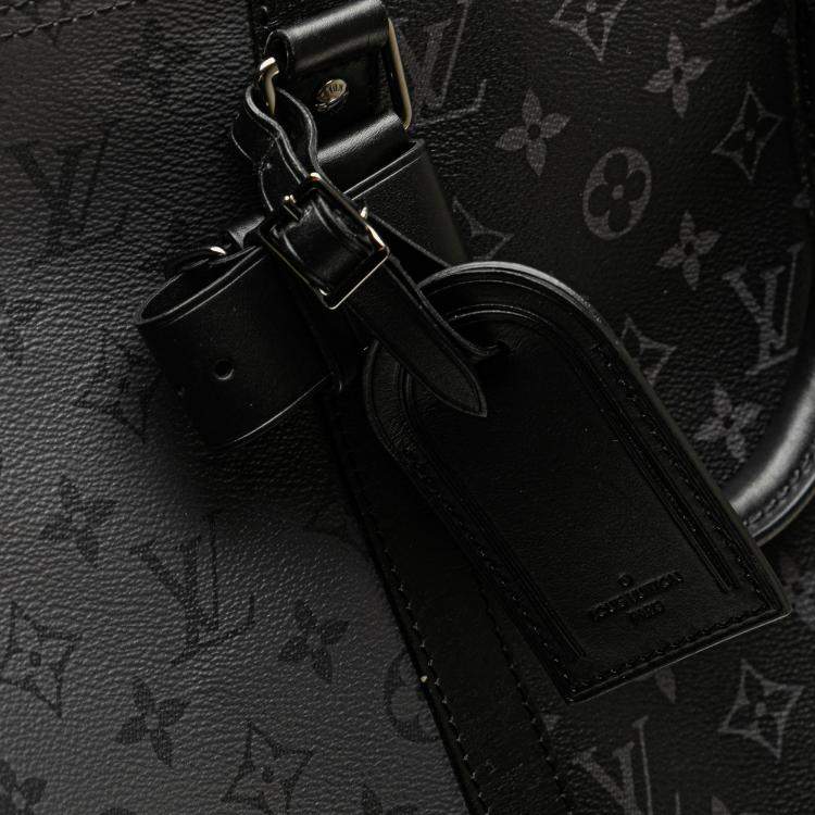 Pre Owned Louis Vuitton Grey Monogram Eclipse Reverse Keepall Bandouliere 50