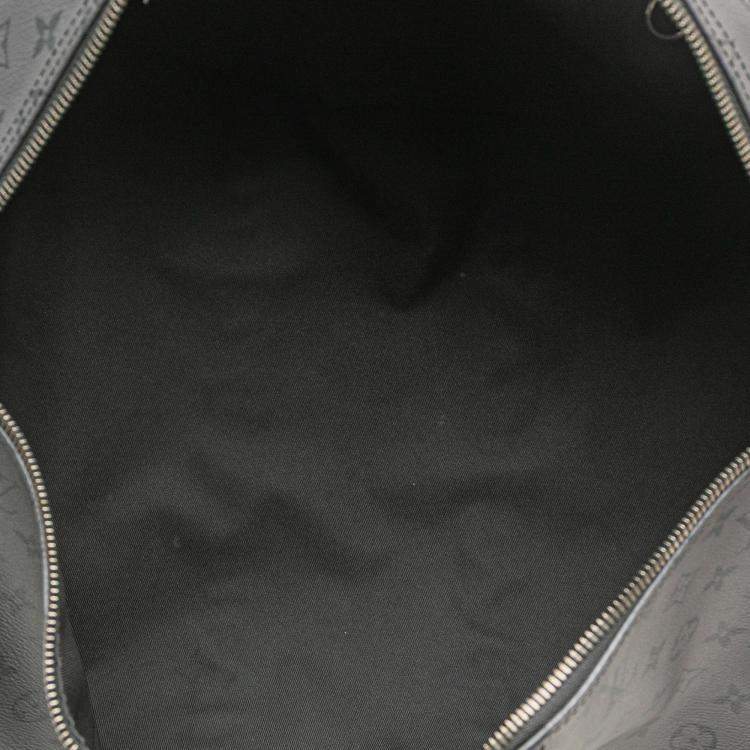 Pre Owned Louis Vuitton Grey Monogram Eclipse Reverse Keepall Bandouliere 50