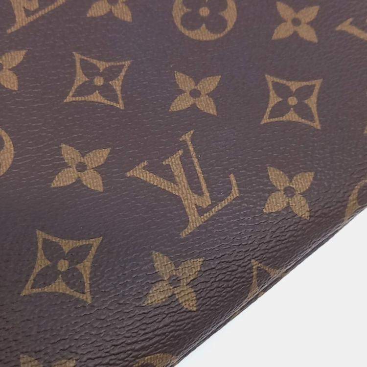 Pre Owned Louis Vuitton Brown Coated Canvas Monogram Etu Voyage PM
