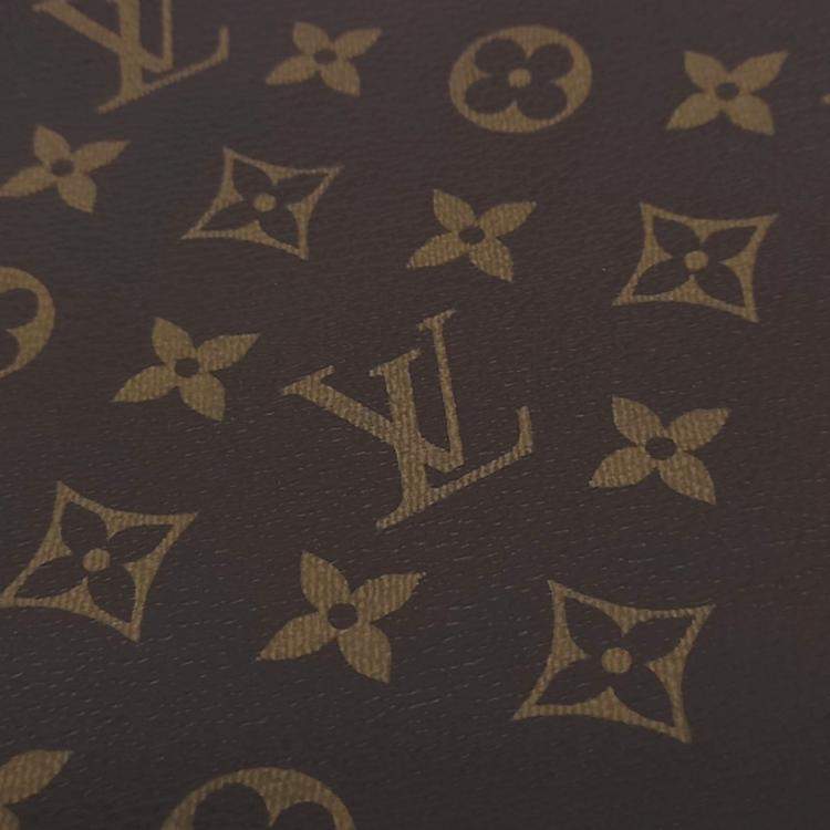 Pre Owned Louis Vuitton Brown Coated Canvas Monogram Pochette Toilette