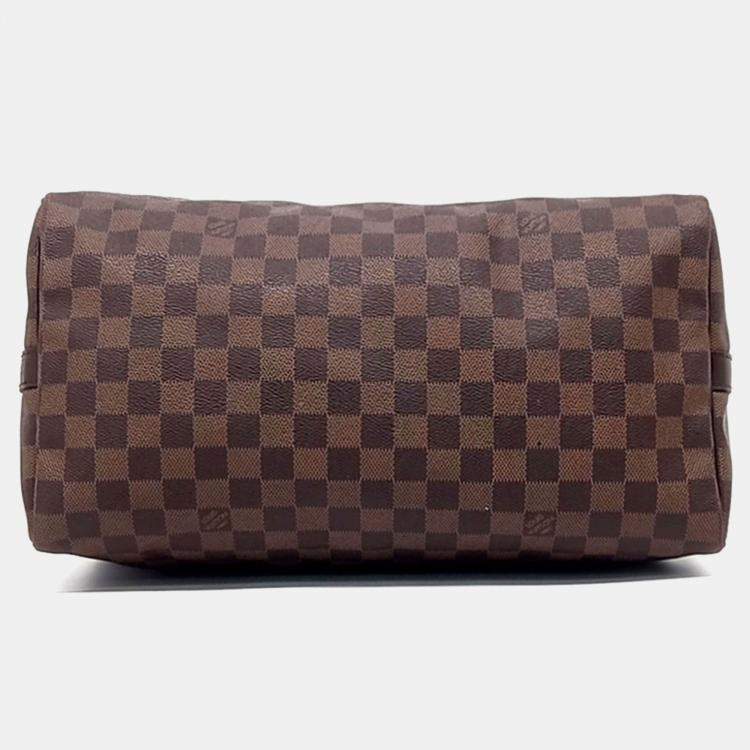 Pre Owned Louis Vuitton Brown Coated Canvas Damier Bandouliere Speedy 35