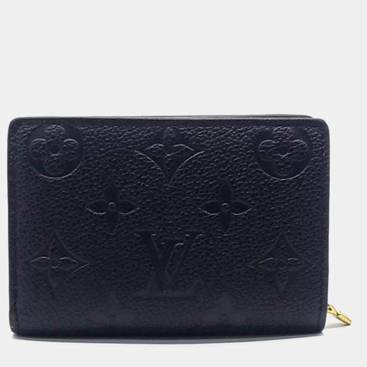Pre Owned Louis Vuitton Black Leather Empreinte Medium Compact Wallet