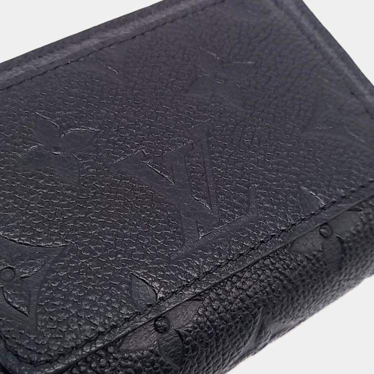 Pre Owned Louis Vuitton Black Leather Empreinte Medium Compact Wallet