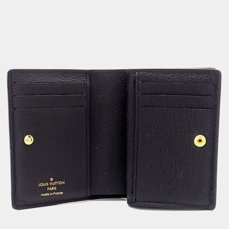 Pre Owned Louis Vuitton Black Leather Empreinte Medium Compact Wallet