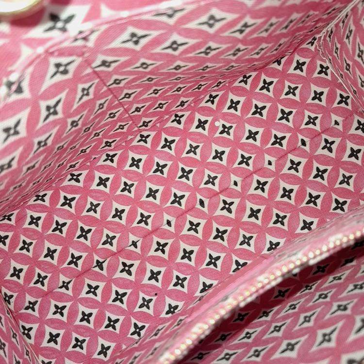Pre Owned Louis Vuitton OnTheGo Pink White Coated Canvas PM