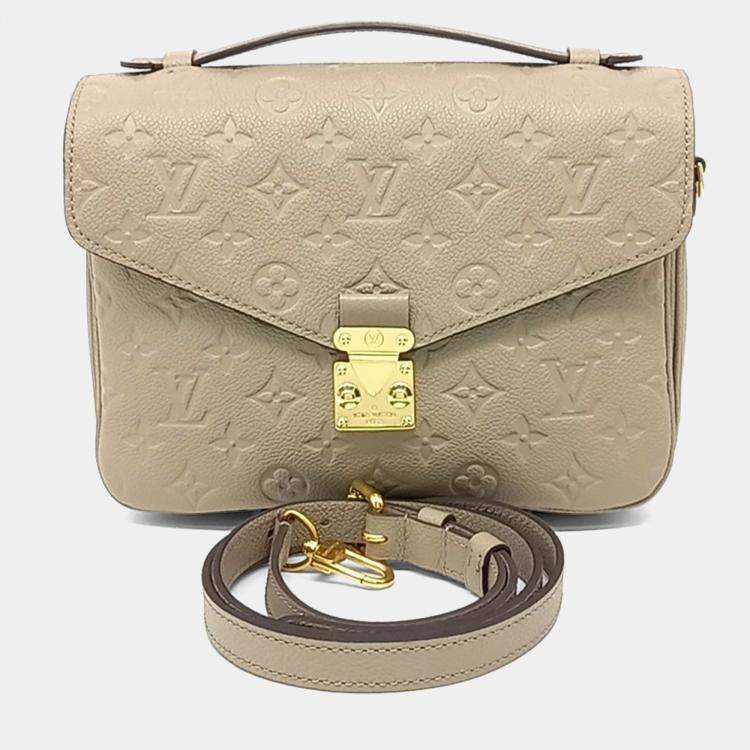 Pre Owned Louis Vuitton Beige Leather Empreinte Pochette Metis
