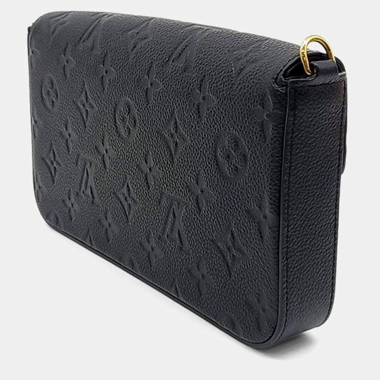 Pre Owned Louis Vuitton Black Leather Empreinte Pochette Felicie