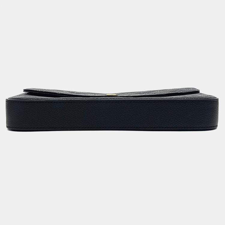 Pre Owned Louis Vuitton Black Leather Empreinte Pochette Felicie