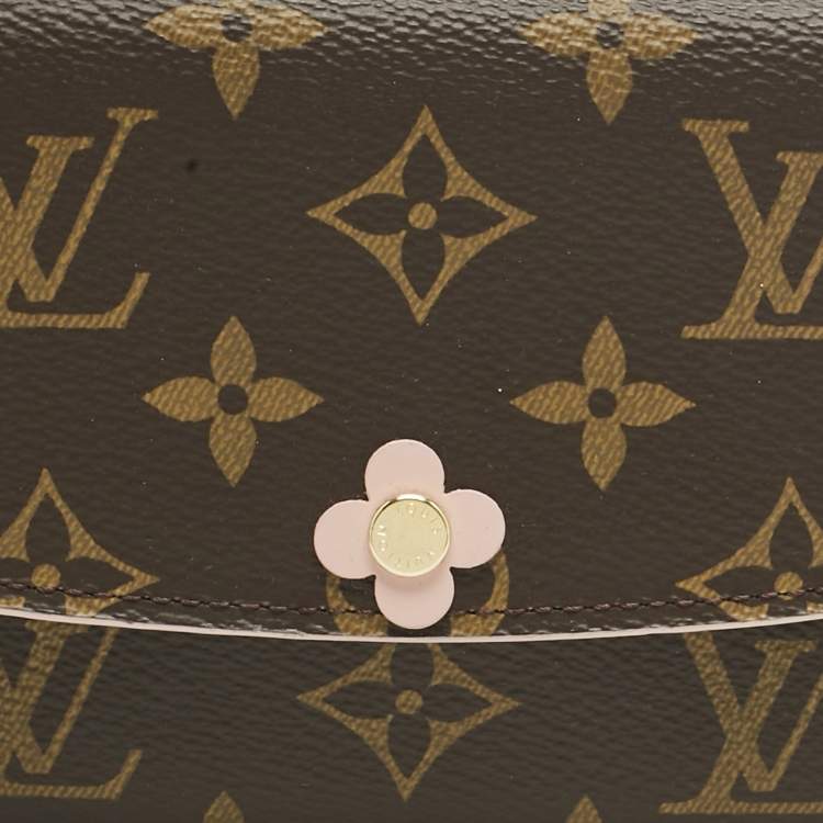 Pre Owned Louis Vuitton Fuchsia Monogram Canvas Bloom Flower Emilie Wallet