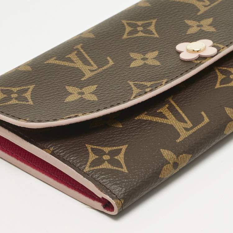 Pre Owned Louis Vuitton Fuchsia Monogram Canvas Bloom Flower Emilie Wallet