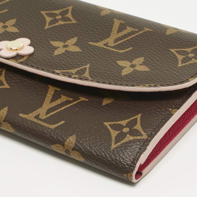 Pre Owned Louis Vuitton Fuchsia Monogram Canvas Bloom Flower Emilie Wallet