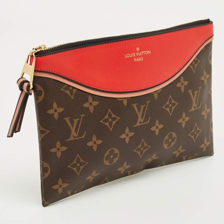 Pre Owned Louis Vuitton Cerise Monogram Canvas and Leather Tuileries Pochette