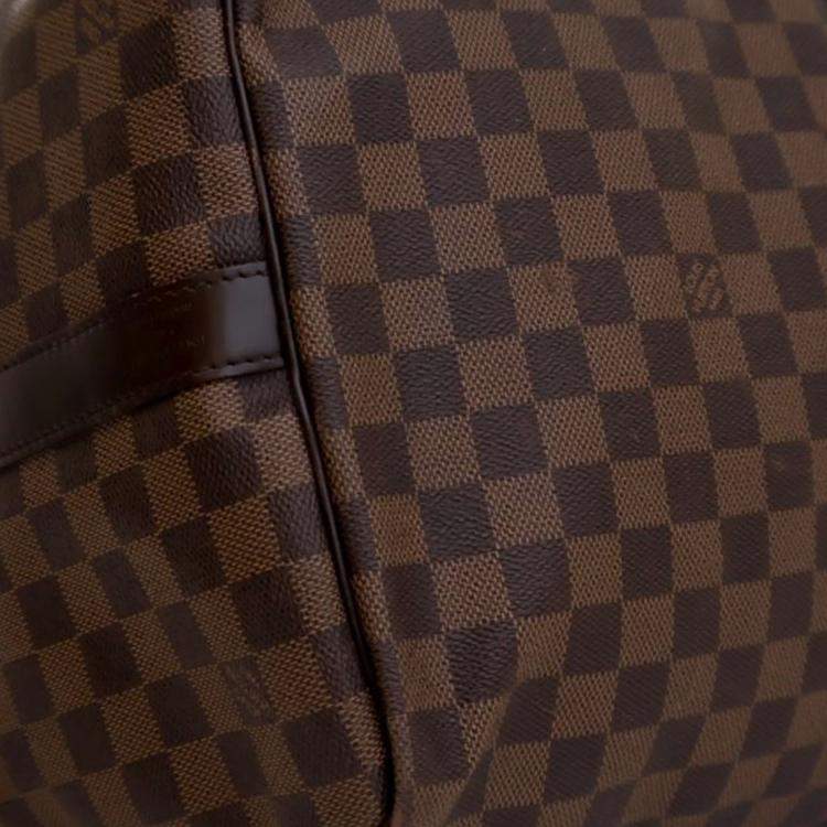 Pre Owned Louis Vuitton Brown Damier Ebene Keepall Bandouliere 55