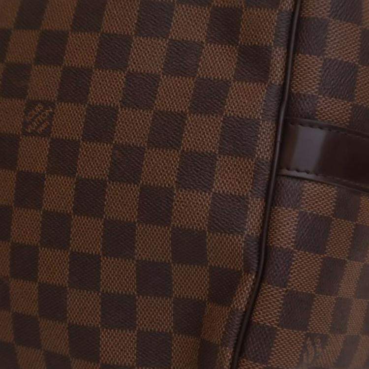 Pre Owned Louis Vuitton Brown Damier Ebene Keepall Bandouliere 55
