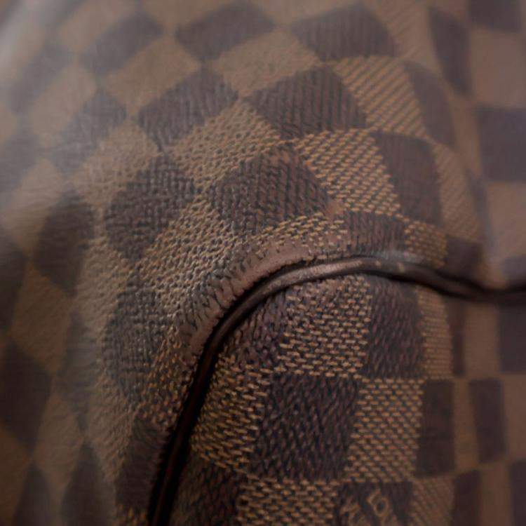 Pre Owned Louis Vuitton Brown Damier Ebene Keepall Bandouliere 55