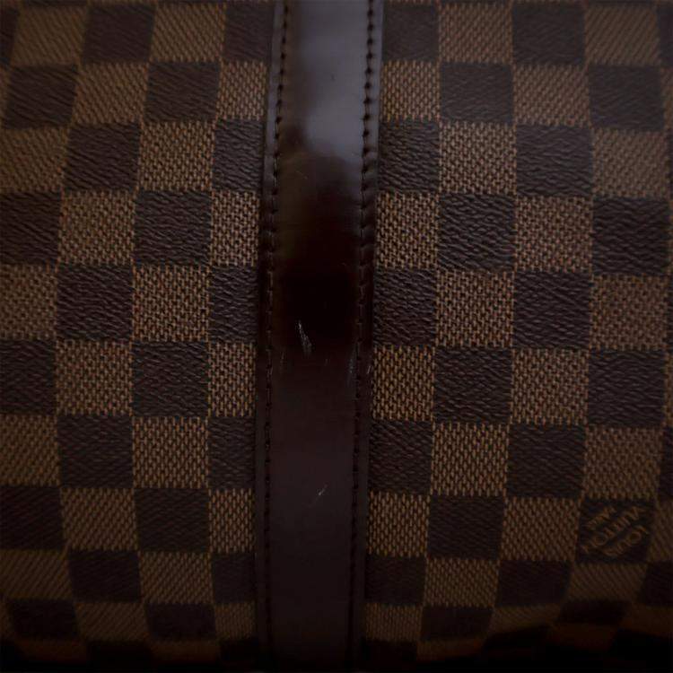 Pre Owned Louis Vuitton Brown Damier Ebene Keepall Bandouliere 55