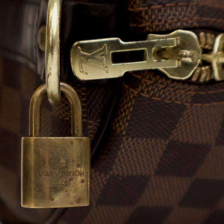 Pre Owned Louis Vuitton Brown Damier Ebene Keepall Bandouliere 55